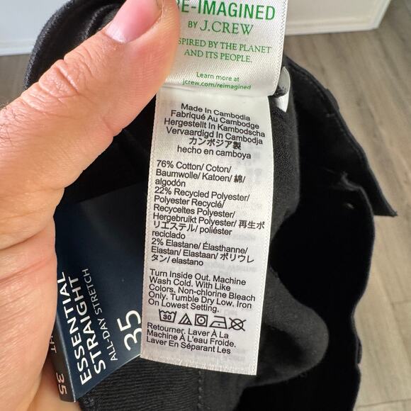 J.Crew Essential Straight Jeans WMNS 35 Black Mid-Rise All-Day Stretch Zip Fly - Picture 6 of 7